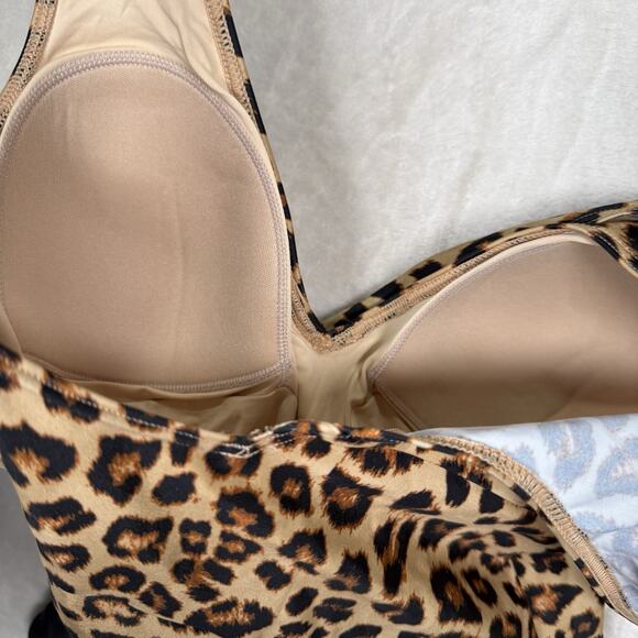 NWT Summersalt The Perfect Wrap One Piece Swimsuit Leopard Black Size 4 - Picture 6 of 8